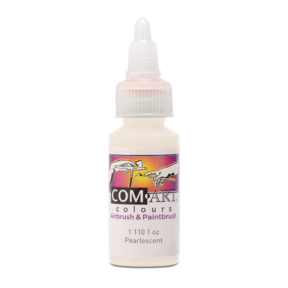 Com Art Colours Water-Based Acrylic Opaque Pearlescent 1oz For Airbrush And Paintbrush