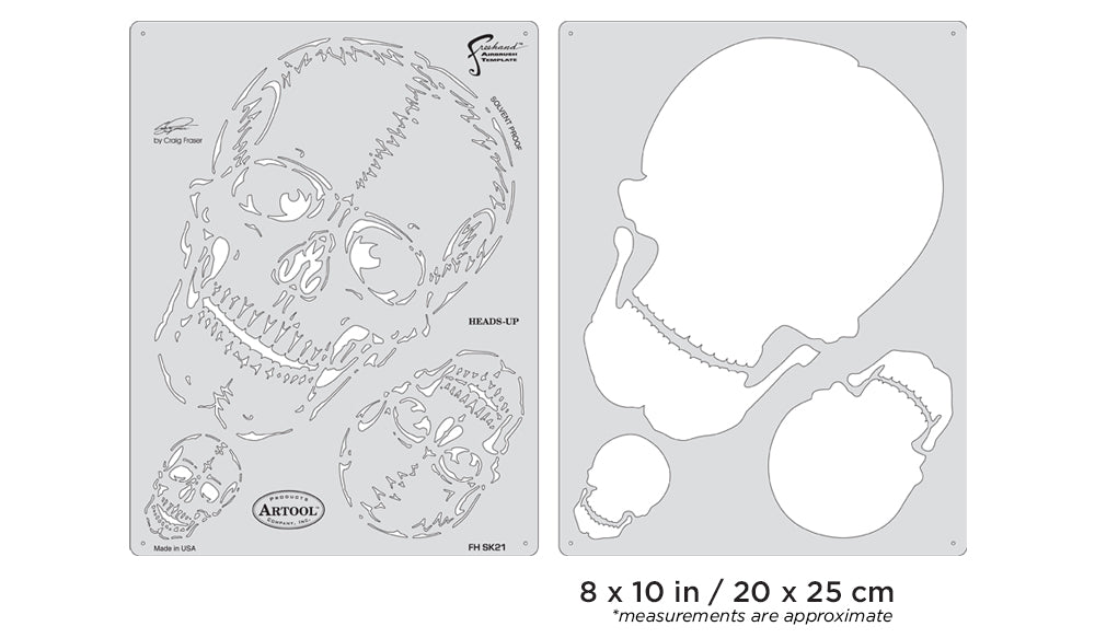 Artool Horror of Skullmaster Heads-Up Freehand Airbrush Template by Craig Fraser